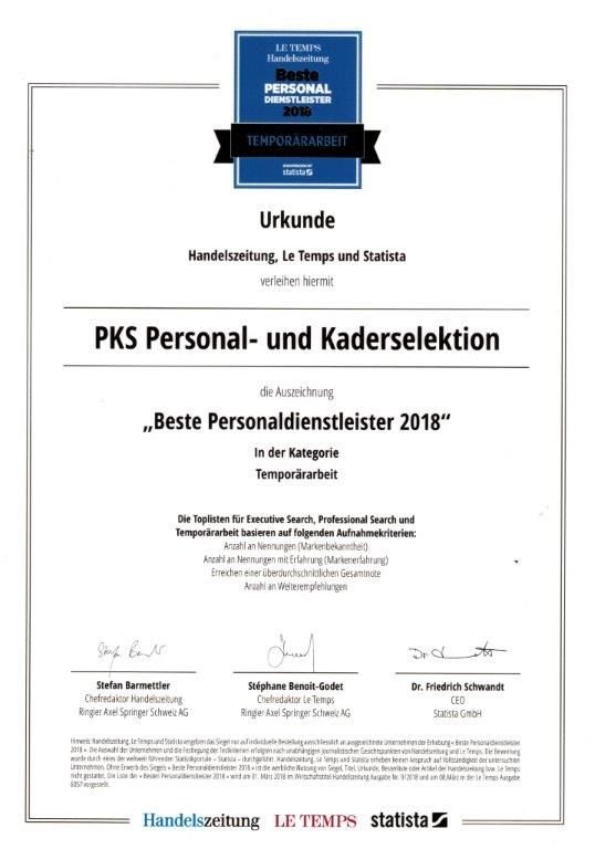 Beste Personaldienstleister 2018