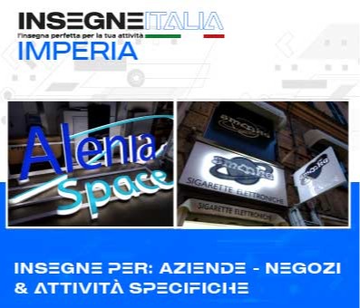 INSEGNE IMPERIA, PER NEGOZI E ATTIVITÀ COMMERCIALI