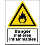 Panneau danger incendie matieres inflammables A3