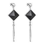 Boucles pendantes noir - Cristaux SWAROVSKI