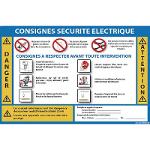 Panneau consignes securite electrique premiers secours A3