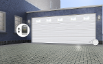 Porte de garage Sectionnelle 5000mm x 2000mm- Blanc RAL 9010 - Kit Skymaster