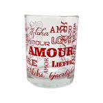 Lot de 3 verres à bougie motif amour rouge 220ml