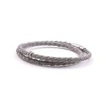 BRACELET HOMME PPJ CUIR GRIS PERLE 2 TOURS