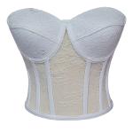 Bustier corset transparent blanc à nouer
