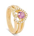 Bague Coeur Saphir rose 0,65 ct / 20 bts - 0.18 ct P1172