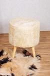 Leather Beige Stool