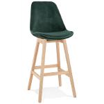 Tabouret de bar design scandinave en velours CAMY (vert)