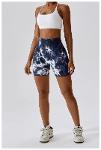 SHORT SANS COUTURE SCRUNCH WORKOUT BLANC-BLEU - S