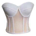 Bustier corset transparent blanc à nouer