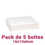 Lot De 5 Boites Pâtissières Rectangulaire Blc 16x14x6cm