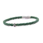 BRACELET HOMME CUIR VERT SAPIN 1 TOUR