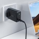 Chargeur mural Acefast GaN (prise UK) 2x USB Type C 50W, Power Delivery, PPS,Q3