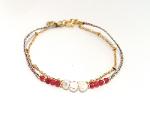 Bracelet double Lurex et Rubis