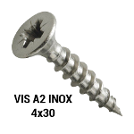 Vis Inox A2 Bois 4x30