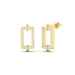 Boucles d'Oreilles Rectangulaires Pavé de Diamants