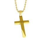 Pendentif croix acier doré personnalisé - 2054