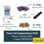 Pack Full Implantation HHC – Fleurs, résines, puffs + Vapes OFFERTES