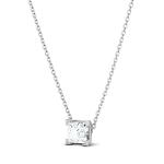 Pendentif Solitaire Taille Princesse Élégant