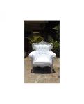 Fauteuil de style Prince argent et blanc