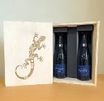 Coffret champagne personnalisé bois 2 bouteilles