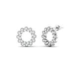 Boucles d'Oreilles Pavé Couronne avec Pierres Précieuses