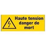 Panneau haute tension danger de mort 200 x 80 mm