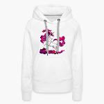 Cheval licorne blanc et violet Sweat-shirt à capuche Premium Femme