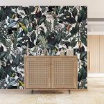 Papier peint avec plantes tropicales et toucans