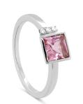 Bague Tourmaline rose 1 ct / 3 bts - 0,03 ct AB2338