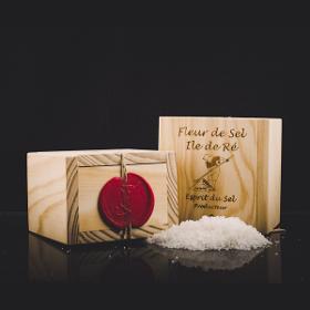 Boite Bois Fleur De Sel 100g