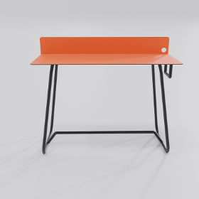 Bureau design Mary au revêtement naturel Orange