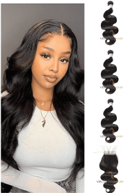 3 tissages Brésiliens Body Wave avec closure