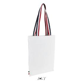 Tote bag avec anses tricolore en coton canvas, 235 g/m²