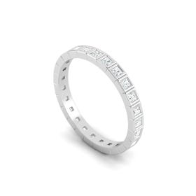 Bague Demi-Éternité en Diamant Rond Étincelante