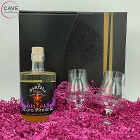 Coffret Pimento Rhum arrangé et 2 verres Trésors en Epices 70cl