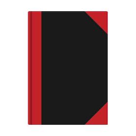 Cahier DIN A5, noir/rouge à carreaux