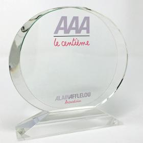 Trophée médaille en verre