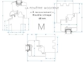 Fenêtre à recouvrement 68 mm