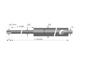 RESSORT A GAZ INOX316 10MM CHAPE FILETEE