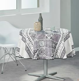 Nappe ronde anti tâche – Grise et Blanche – Anti tâches