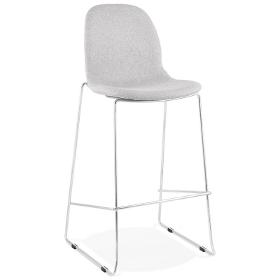 Tabouret de bar scandinave empilable tissu LOKUMA (gris)