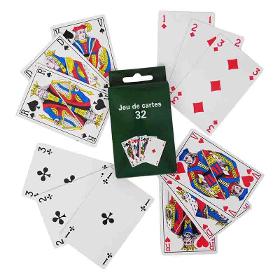 JEU DE 32 CARTES PLASTIFIEES PRESENTEE DANS BOITE DECOREE