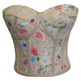 Bustier corset structuré à motif floral doublé