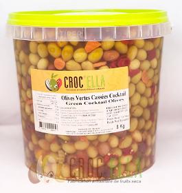 Olives vertes cassées cocktail 8 kg Olives du Maroc pour grossiste