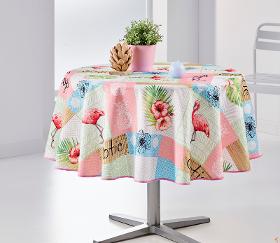 Nappe ronde anti tâche –  Flamant Rose