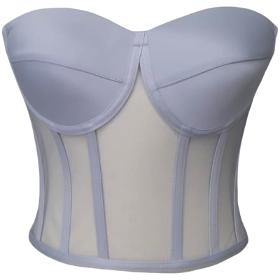 Bustier corset transparent gris à nouer
