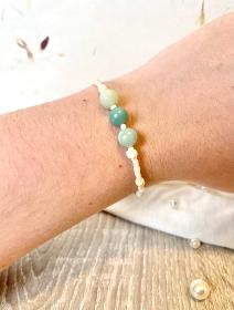 Bracelet avec pierres naturelles d'amazonite ~