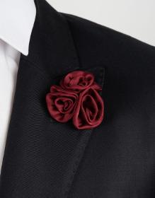 Broche-fleur bordeaux