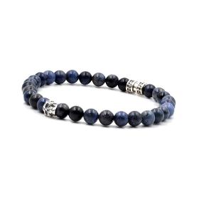 BRACELET HOMME PPJ SKULL & DEEP BLUE 6MM